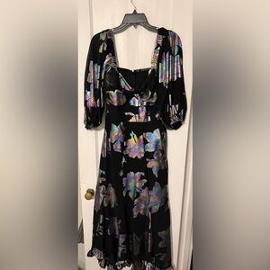 Hutch Puff-Sleeve Twist Ruffle-Hem
Iridescent Midi Dress